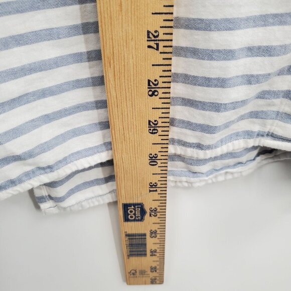 J. Jill Striped Long Sleeve Tunic Blouse Oversize Button Up Cotton Small Womens - Picture 8 of 10